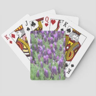 Cartas de juego con flores de lavanda