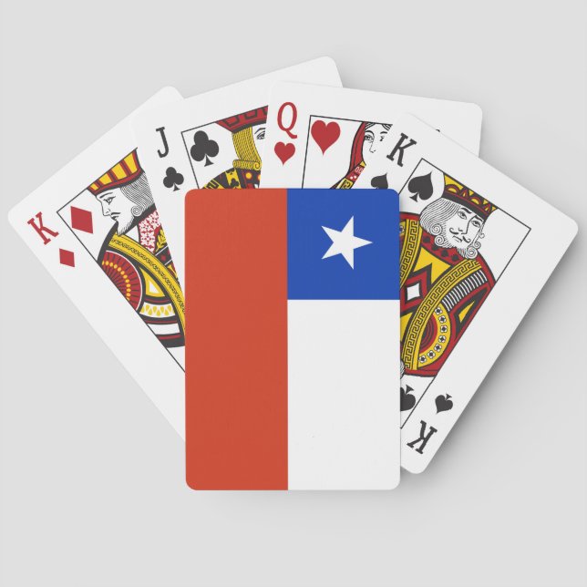 Cartas de juego con la bandera de Chile (Reverso)