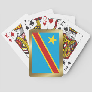Cartas de juego con la bandera de Congo-Kinshasa