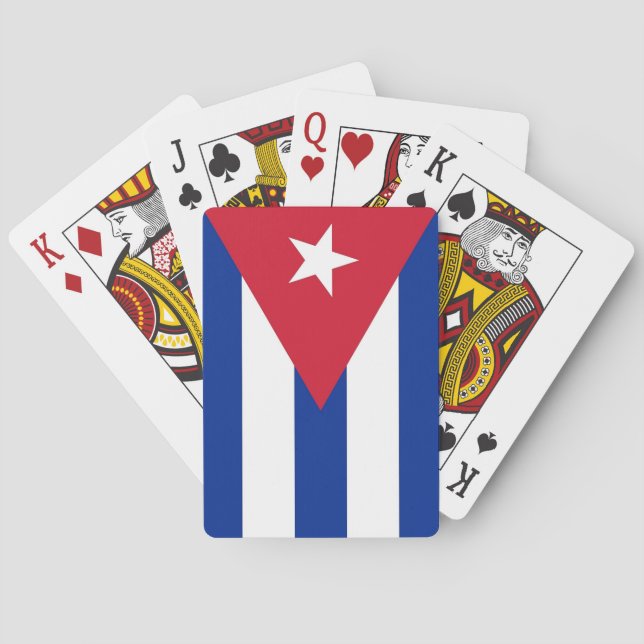 Cartas de juego con la bandera de Cuba (Reverso)
