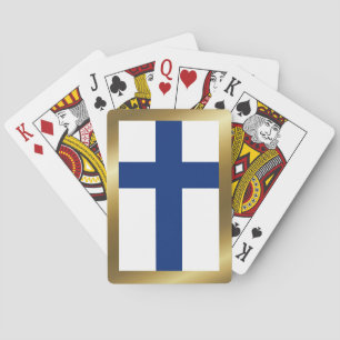 Cartas de juego con la bandera de Finlandia