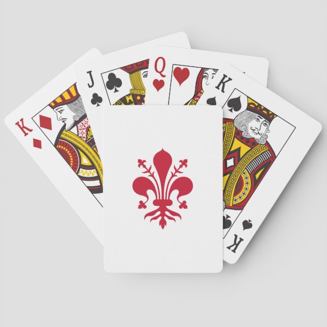 Cartas de juego con la bandera de Florencia (Reverso)