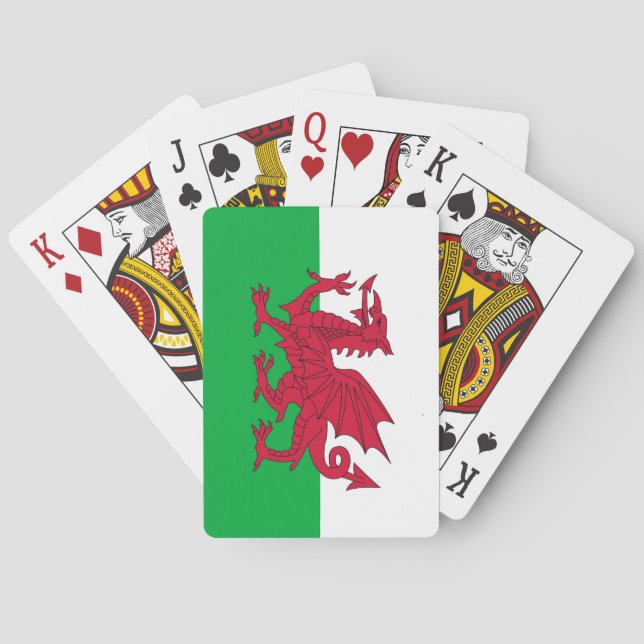 Cartas de juego con la bandera de Gales (Reverso)