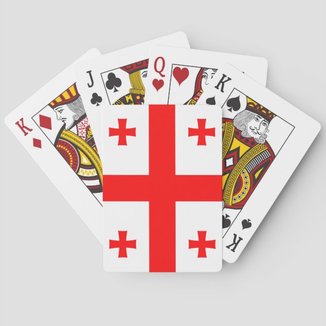 Cartas de juego con la bandera de Georgia (Reverso)