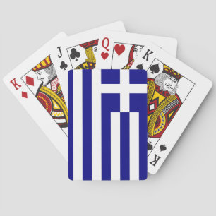 Cartas de juego con la bandera de Grecia