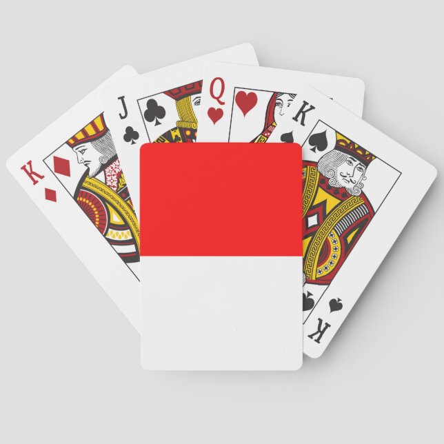 Cartas de juego con la bandera de Indonesia (Reverso)