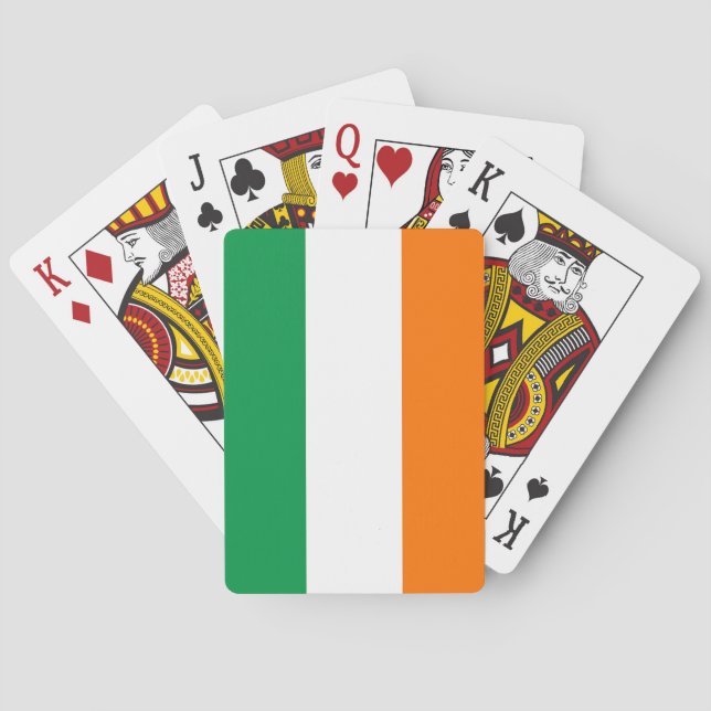 Cartas de juego con la bandera de Irlanda (Reverso)