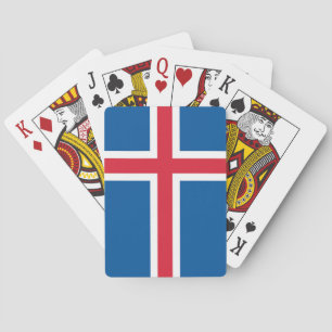 Cartas de juego con la bandera de Islandia