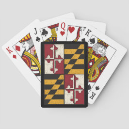 Cartas de juego con la bandera de Maryland con pro