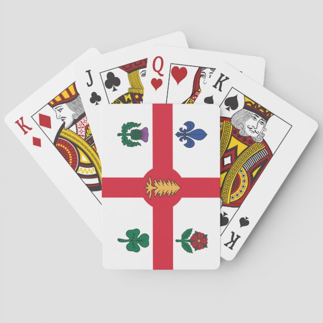 Cartas de juego con la bandera de Montreal (Reverso)