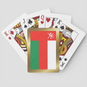 Cartas de juego con la bandera de Omán