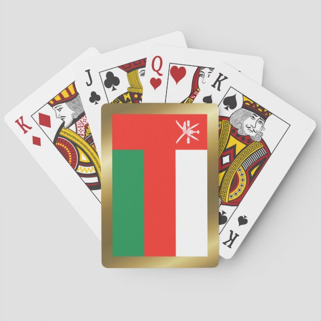 Cartas de juego con la bandera de Omán (Reverso)