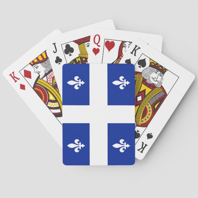 Cartas de juego con la bandera de Quebec (Reverso)
