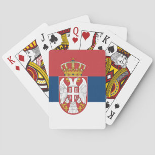 Cartas de juego con la bandera de Serbia