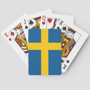 Cartas de juego con la bandera de Suecia