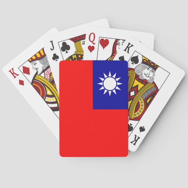 Cartas de juego con la bandera de Taiwán (Reverso)