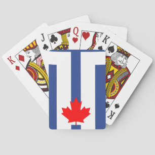Cartas de juego con la bandera de Toronto, Canadá