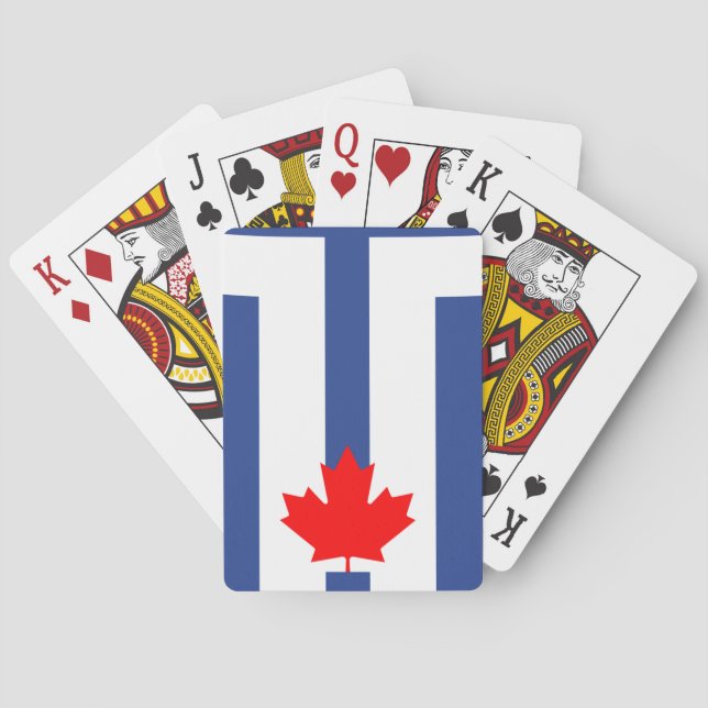 Cartas de juego con la bandera de Toronto, Canadá (Reverso)