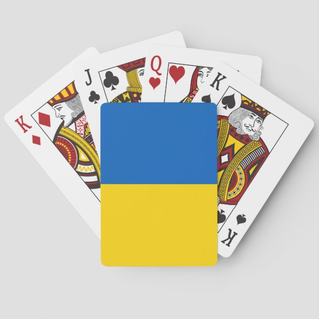 Cartas de juego con la bandera de Ucrania (Reverso)