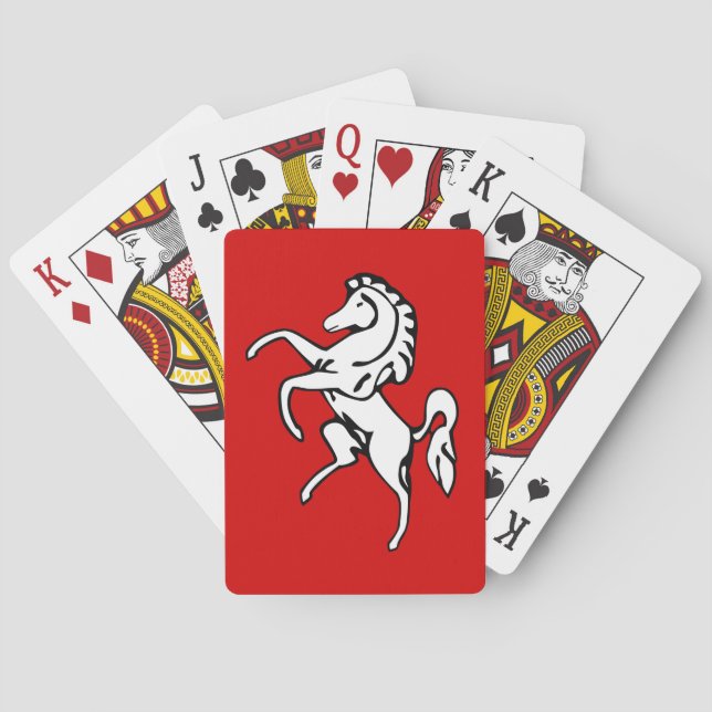 Cartas de juego con la bandera del condado de Kent (Reverso)