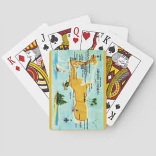 Cartas de juego con mapa antiguo de las Islas Caim
