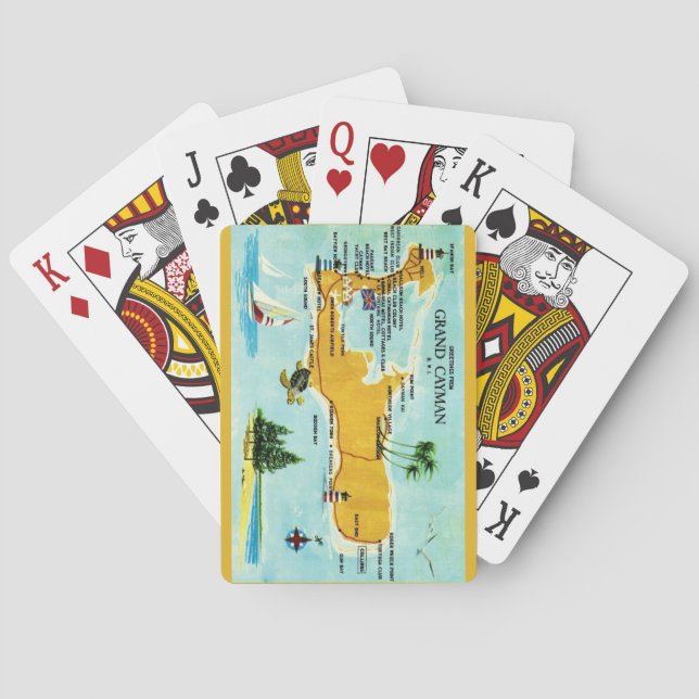 Cartas de juego con mapa antiguo de las Islas Caim (Reverso)