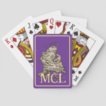 Cartas de juego con monograma de amor de cangrejos
