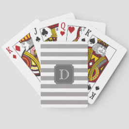 Cartas de juego con monograma de franja gris y bla