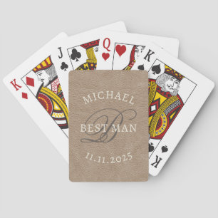 Cartas de juego con monograma del padrino