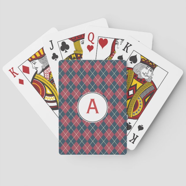 Cartas de juego con monograma retro (Reverso)