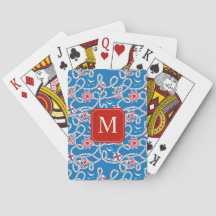 Cartas de juego con monograma Royal Blue Yacht Clu