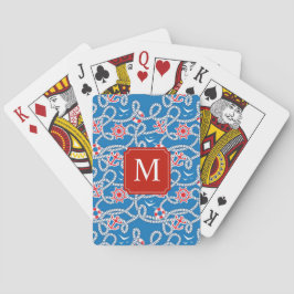 Cartas de juego con monograma Royal Blue Yacht Clu