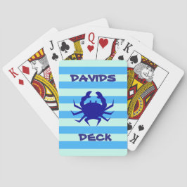 Cartas de juego con tema náutico de cangrejo azul
