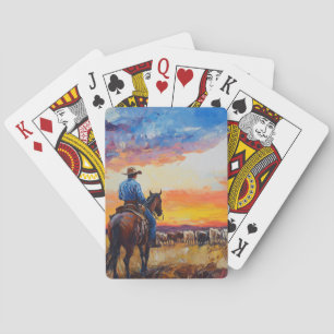 Cartas de juego Cowboy Sunset