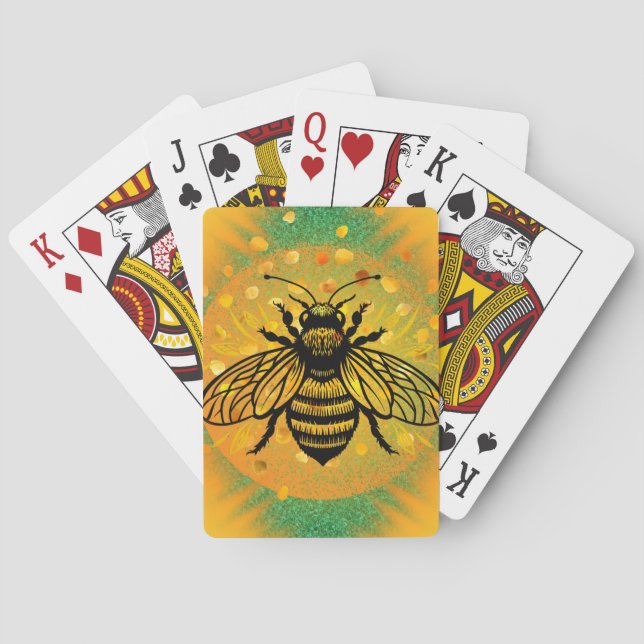 Cartas de juego de abejas polinizadas, baraja de c (Reverso)