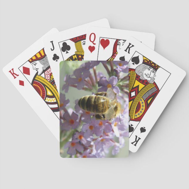 Cartas de juego de abejas y flores de buceo (Reverso)