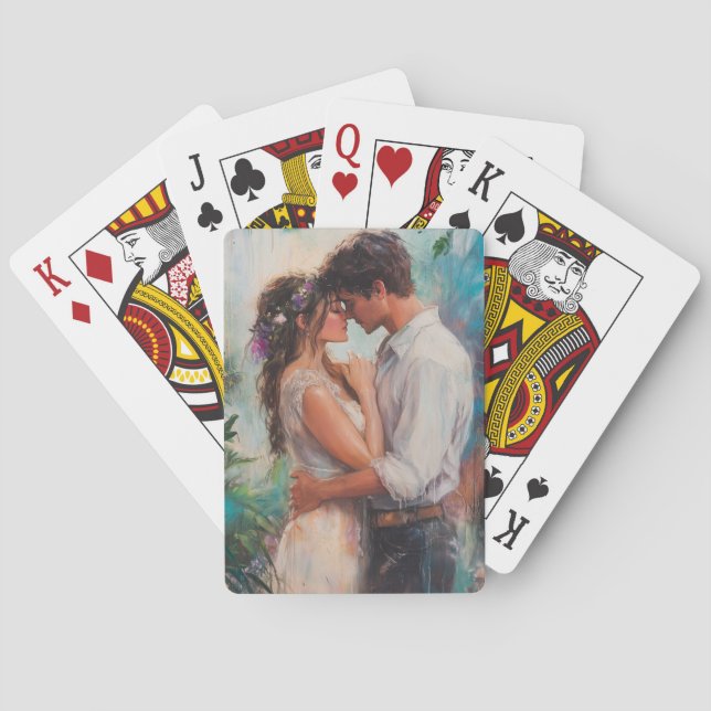 Cartas de Juego de Abrazo Romántico (Reverso)