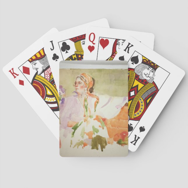 Cartas de juego de acuarela gitana (Reverso)