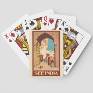 Cartas de juego de afiches de viaje de India