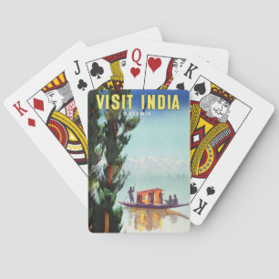 Cartas de juego de afiches de viaje de India