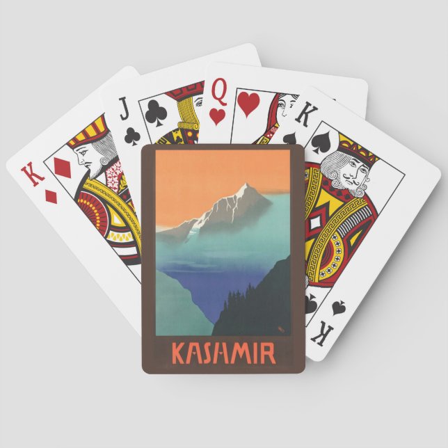 Cartas de juego de afiches de viaje de India (Cach (Reverso)