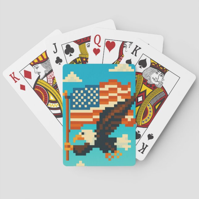 Cartas de juego de águila pixel estadounidense (Reverso)