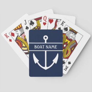 Cartas de juego de anclaje de nombre de barco