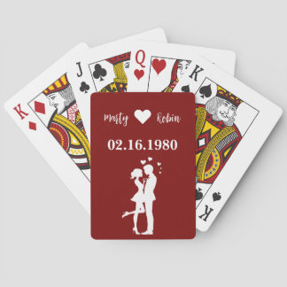 Cartas de juego de aniversario con silueta paralel