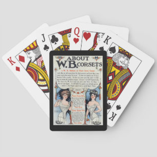 Cartas de juego de anuncios de corset vintage