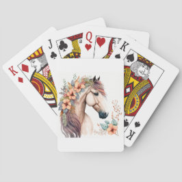 Cartas de juego de arte de caballos florales
