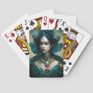 Cartas de juego de arte de fantasía azul Fairy