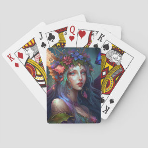 Cartas de juego de arte de fantasía de Chica de ha