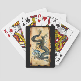 Cartas de juego de arte de fantasía de dragón asiá