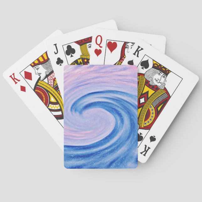 Cartas de juego de arte de olas oceánicas abstract (Reverso)